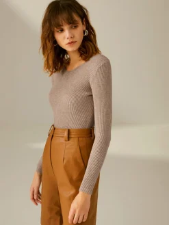 COMMENSE Clouds Ribbed Pullover Sweater* Sweater Tops|Sweaters & Cardigans