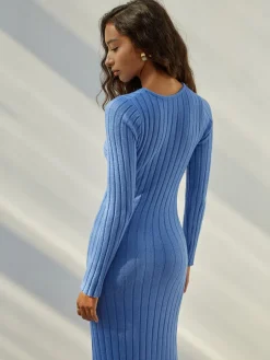 COMMENSE Coastal Allure Knotted Long Sweater Dress* Sweater Dresses|Sweater Dresses