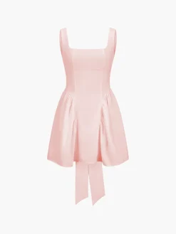 COMMENSE Coastal Cowgirl Open Back Zippered Short Dress* White Dresses|Casual Dresses