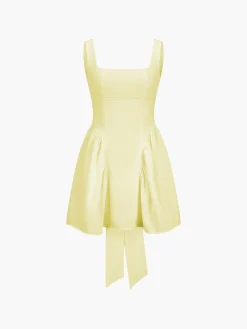 COMMENSE Coastal Cowgirl Open Back Zippered Short Dress* White Dresses|Casual Dresses