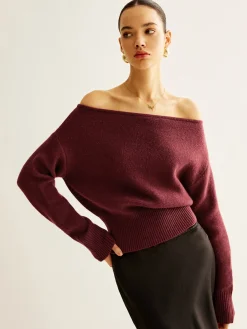 COMMENSE Cold-Shoulder Cinched Sweater* Sweater Tops|Sweaters & Cardigans