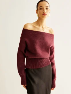 COMMENSE Cold-Shoulder Cinched Sweater* Sweater Tops|Sweaters & Cardigans