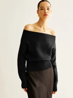 COMMENSE Cold-Shoulder Cinched Sweater* Sweater Tops|Sweaters & Cardigans