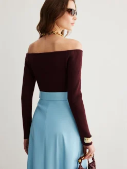 COMMENSE Cold-Shoulder Skinny Sweater* Sweater Tops|Sweaters & Cardigans