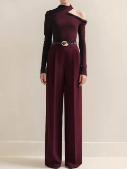 COMMENSE Cold-Shoulder Twist Slim T-Shirt* T-shirts|Matching Sets