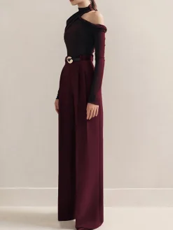 COMMENSE Cold-Shoulder Twist Slim T-Shirt* T-shirts|Matching Sets