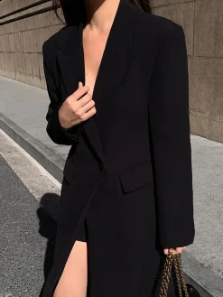 COMMENSE Collar Pocket Blazer Coat* Outerwear|Blazers