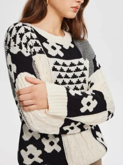 COMMENSE Color Block Cable-Knit Warm Sweater* Sweater Tops|Sweaters & Cardigans