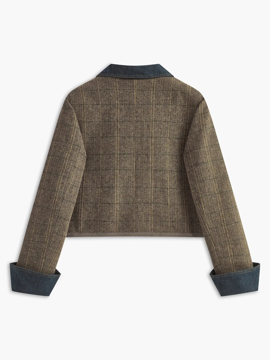 COMMENSE Color Block Checked Button Jacket* Outerwear|Jackets