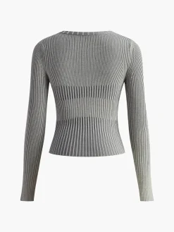 COMMENSE Color block Crew Neck Knit Top* Sweater Tops|Sweaters & Cardigans
