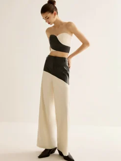 COMMENSE Color Block Faux Leather Pants* Pants|Matching Sets