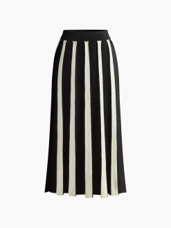 COMMENSE Color Block Knit Midi Skirt* Skirts|Knitwear