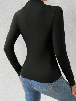COMMENSE Color Block Long Sleeve T-Shirt* T-shirts|Tops