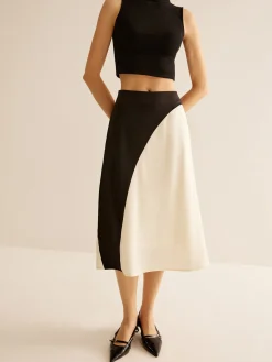 COMMENSE Color Block Midi Skirt* Skirts|Bottoms