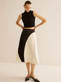 COMMENSE Color Block Midi Skirt* Skirts|Bottoms