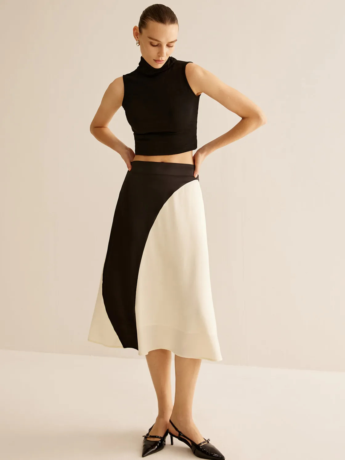 COMMENSE Color Block Midi Skirt* Skirts|Bottoms