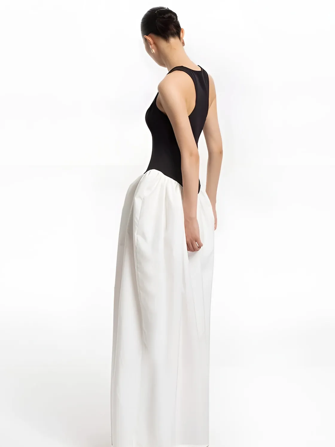 COMMENSE Color Block Panel Pockets Dress* White Dresses|Casual Dresses