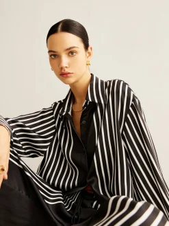COMMENSE Color Block Pinstripe Lapel Pants Set* Pants Sets|Matching Sets