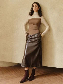 COMMENSE Color Block Pleated Panel Shirt* Blouses & Shirts|Tops