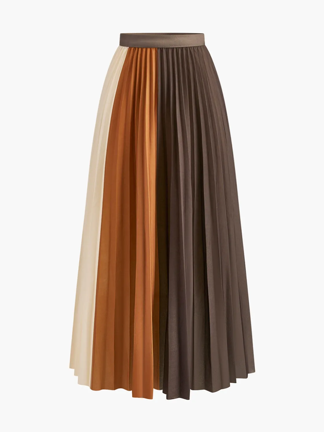 COMMENSE Color Block Pleated Skirt* Skirts|Bottoms