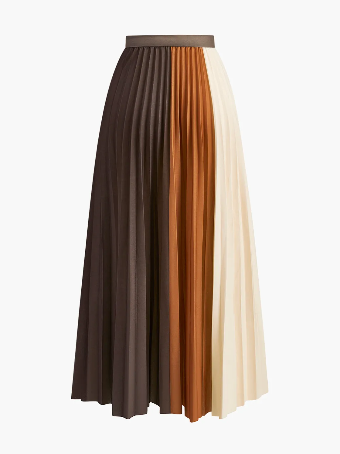 COMMENSE Color Block Pleated Skirt* Skirts|Bottoms