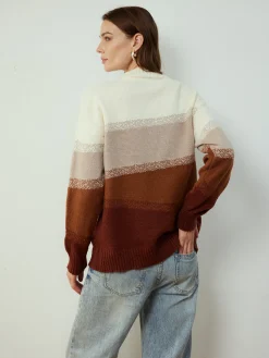 COMMENSE Color Block Shift Pullover Sweater* Sweater Tops|Sweaters & Cardigans