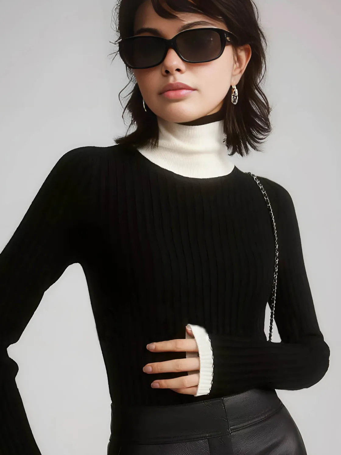COMMENSE Color Block Slim Cozy Sweater* Sweater Tops|Sweaters & Cardigans