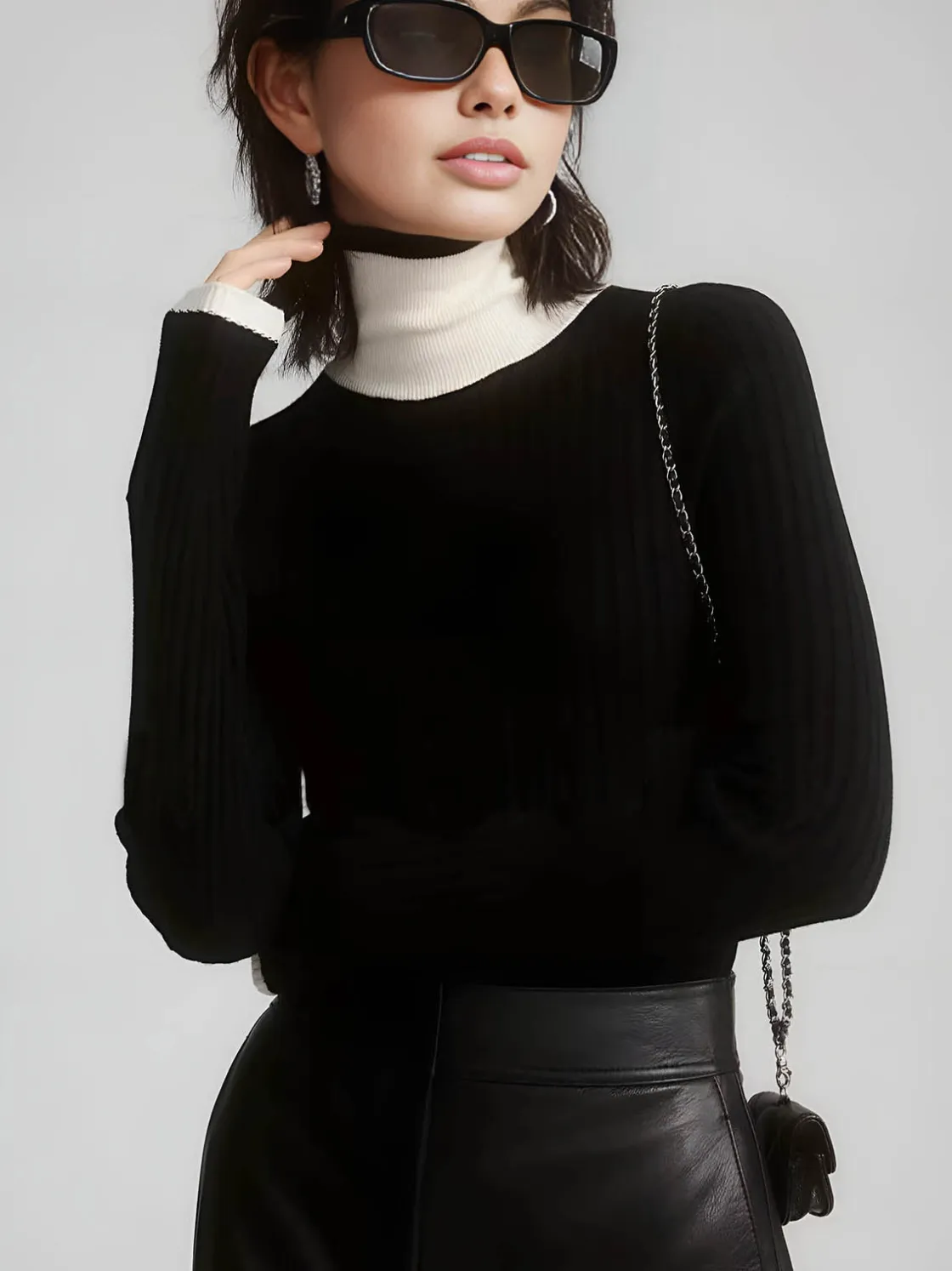 COMMENSE Color Block Slim Cozy Sweater* Sweater Tops|Sweaters & Cardigans