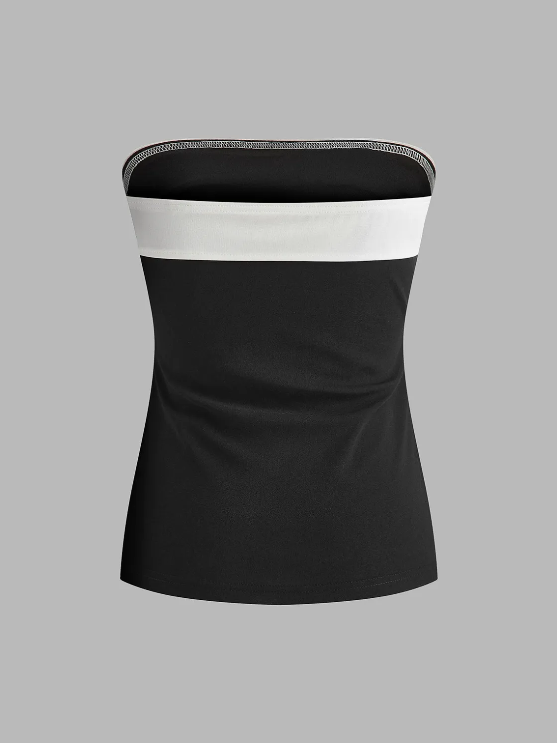 COMMENSE Color Block Split Strapless Corset* Tops