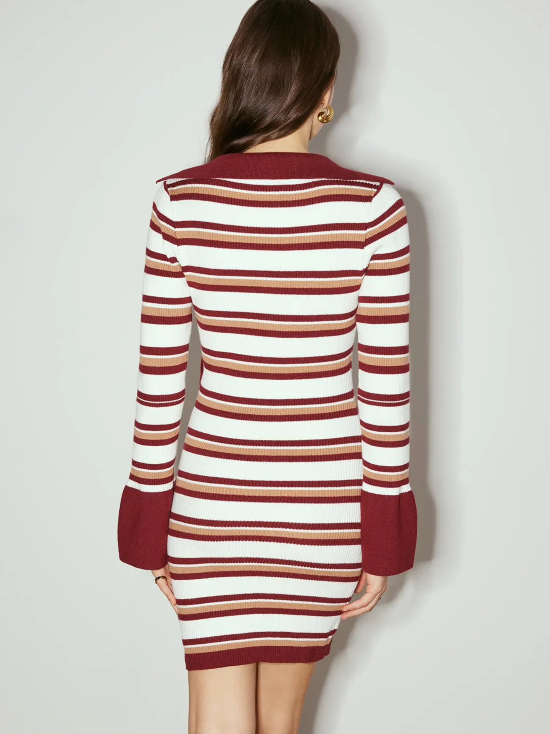 COMMENSE Color Block Striped Sweater Dress* Sweater Dresses|Sweater Dresses