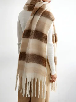 COMMENSE Color Block Striped Tassel Scarf* Accessories