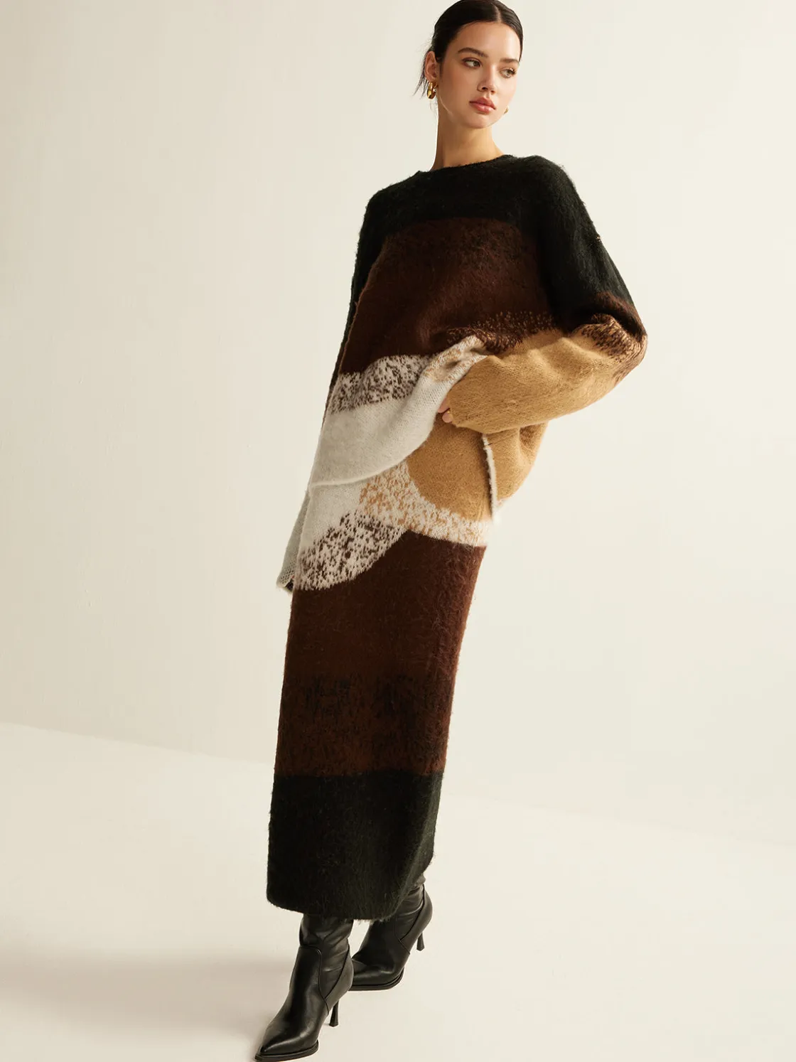 COMMENSE Color Block Sweater Skirt* Skirts|Knitwear