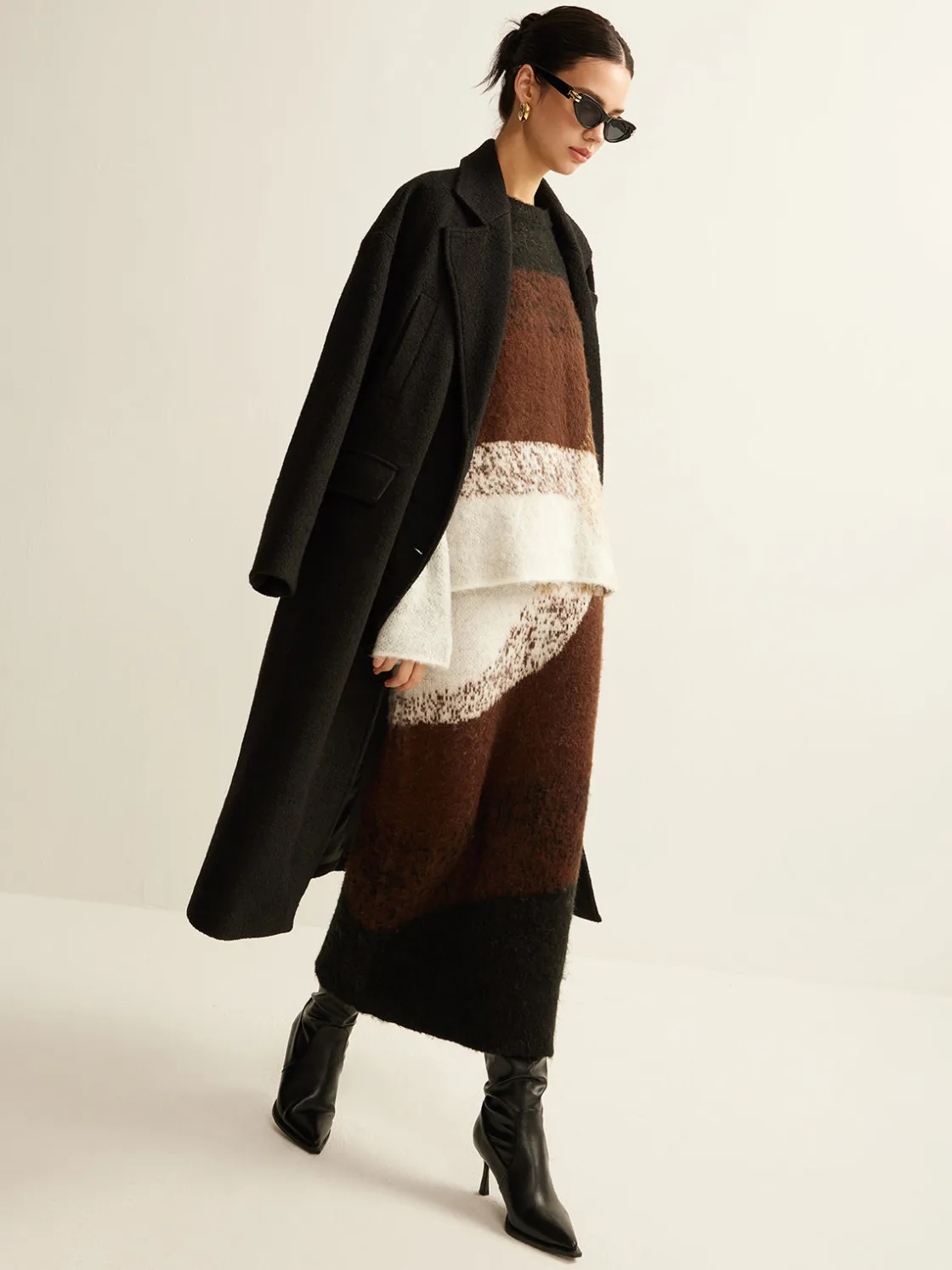 COMMENSE Color Block Sweater Skirt* Skirts|Knitwear