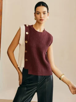 COMMENSE Color Block Sweater Vest* Sweater Vests|Sweaters & Cardigans