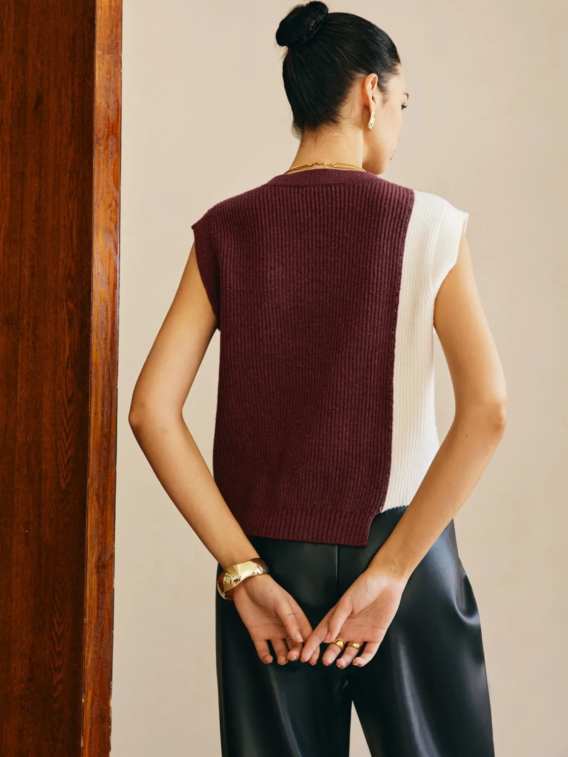 COMMENSE Color Block Sweater Vest* Sweater Vests|Sweaters & Cardigans