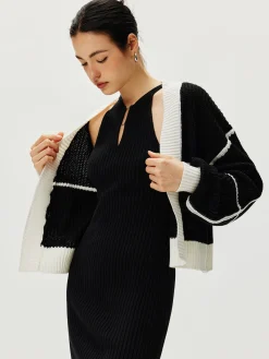 COMMENSE Color Block Versatile Knit Cardigan* Cardigans|Sweaters & Cardigans