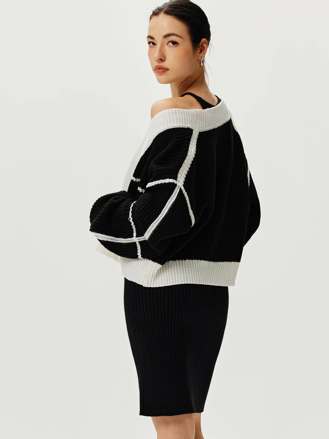 COMMENSE Color Block Versatile Knit Cardigan* Cardigans|Sweaters & Cardigans