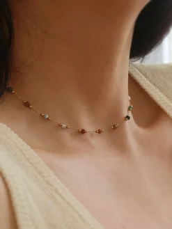COMMENSE Colorful Beaded Link Necklace* Necklaces|Accessories