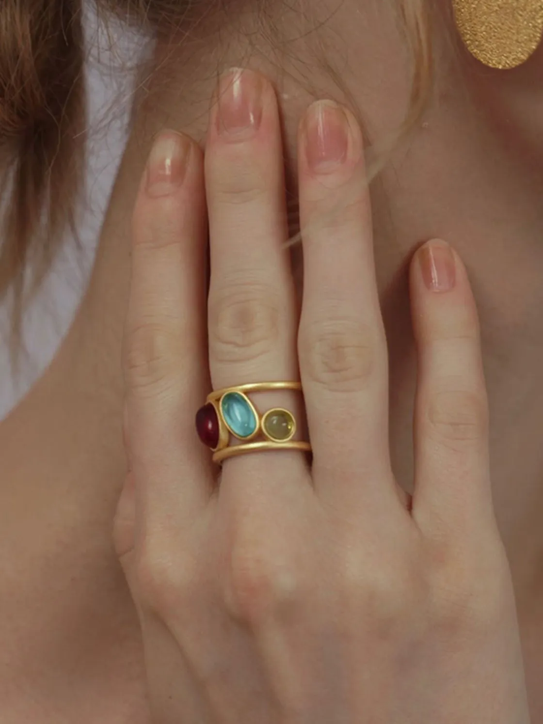 COMMENSE Colorful Gemstone Stacking Ring* Rings & Bracelets|Accessories
