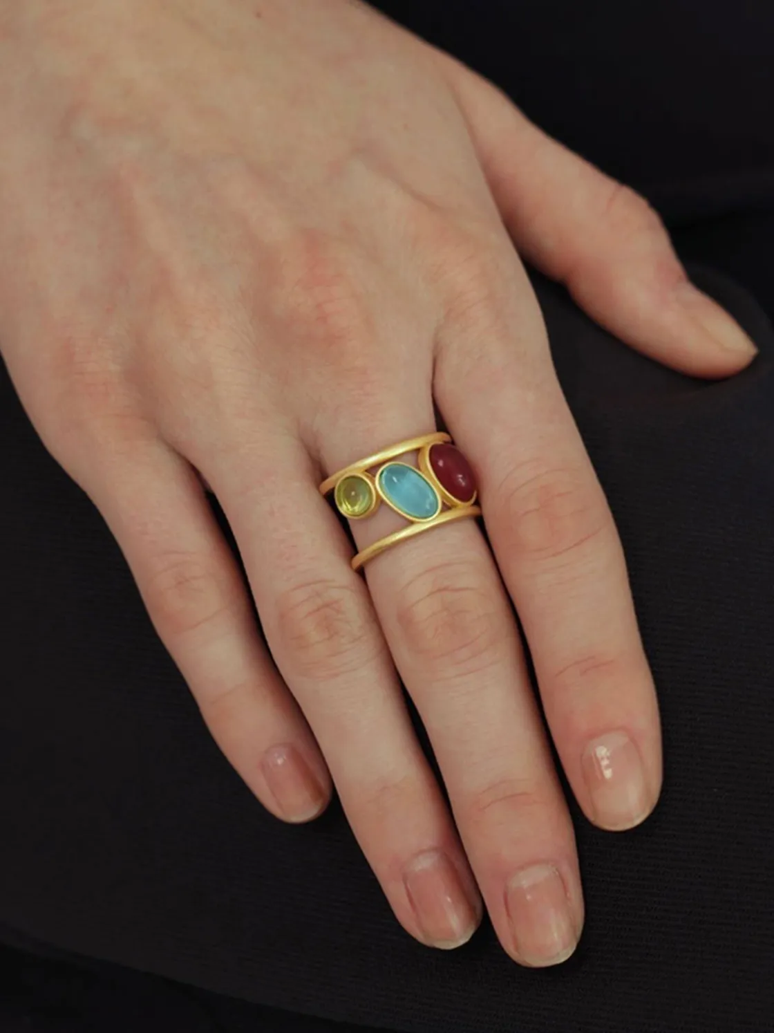 COMMENSE Colorful Gemstone Stacking Ring* Rings & Bracelets|Accessories