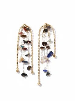 COMMENSE Colorful Natural Stone Tassel Earrings* Earrings|Accessories