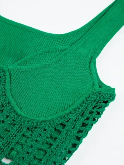 COMMENSE Contour Piping Crochet Crop Top* Sweater Tops|Sweaters & Cardigans
