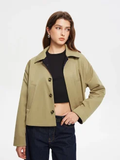 COMMENSE Contrast Belt Button Trench Coat* Outerwear|Coats