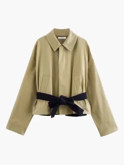 COMMENSE Contrast Belt Button Trench Coat* Outerwear|Coats