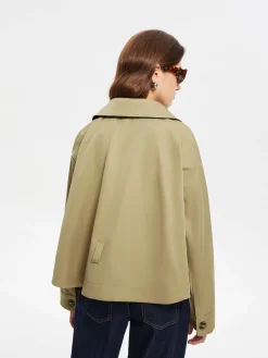 COMMENSE Contrast Belt Button Trench Coat* Outerwear|Coats