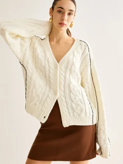 COMMENSE Contrast Binding Button Cardigan* Cardigans|Sweaters & Cardigans