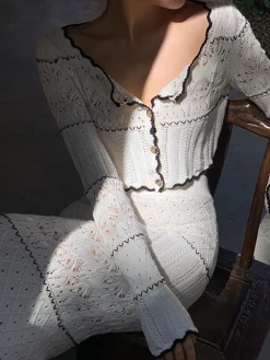 COMMENSE Contrast Binding Knit Cardigan* Cardigans|Sweaters & Cardigans