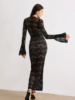 COMMENSE Contrast Binding Lace Dress* Casual Dresses|Cocktail & Party Dresses