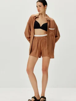COMMENSE Contrast Binding Loose Shorts Set* Shorts Sets|Shorts