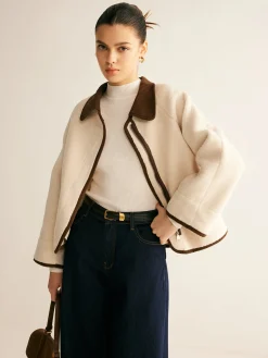 COMMENSE Contrast Binding Minky Jacket* Outerwear|Jackets